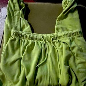 green sweatpants